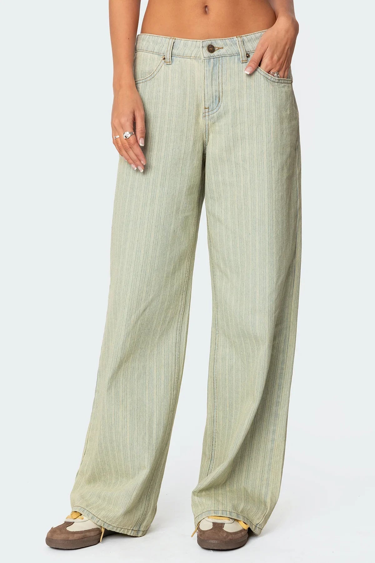 Textured Low Rise Jeans