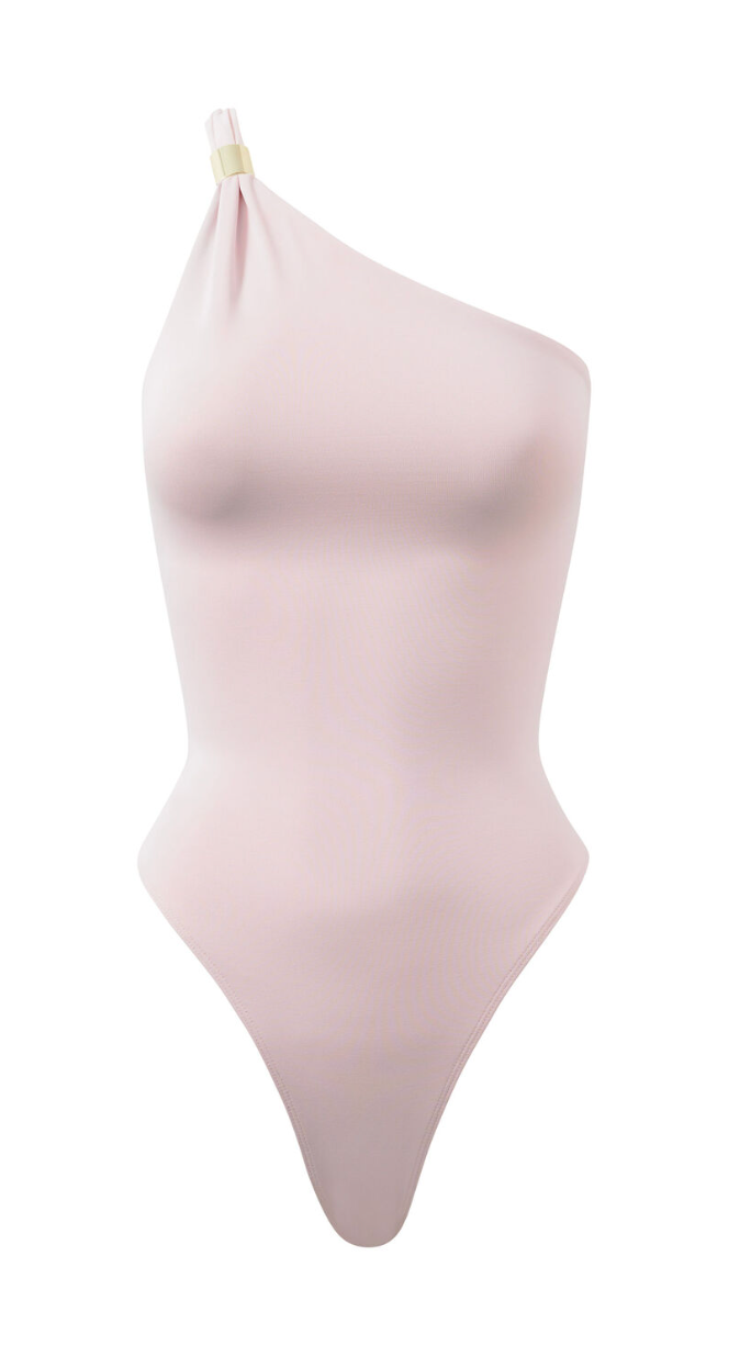 Pink One Shoulder Bodysuit